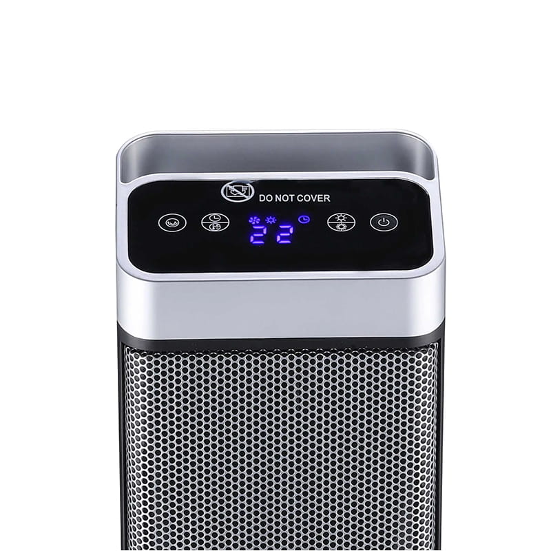 Ultra-tunn torn keramisk elektrisk värmare svart och silver Ultra-tunn torn keramisk elektrisk värmare svart och silver